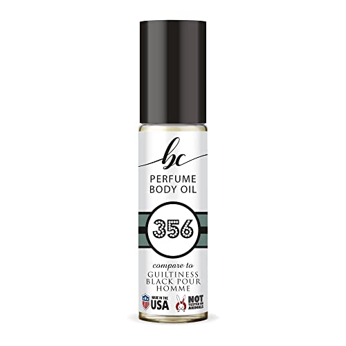 BIOCURA BC Perfume 356 Inspired by Guiltiness Black Pour Homme For Men Replica Fragrance Body Oil Dupes Alcohol-Free Sample Travel Size Concentrated Long Lasting Roll-On 0.3 Fl Oz/10ml