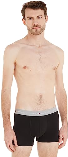 Tommy Hilfiger Herren Boxershorts Trunks Unterwäsche, Mehrfarbig (Grey Heather/Black/White), XL