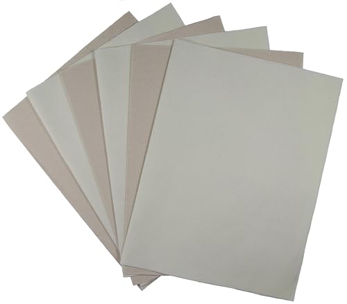Image of KCS 4 /6 pc of 12 inch x 18 inch (30cmx45cm) 18CT Counted Cotton Aida Cloth Cross Stitch Fabric (6 pc, Antique White+Oatmeal)