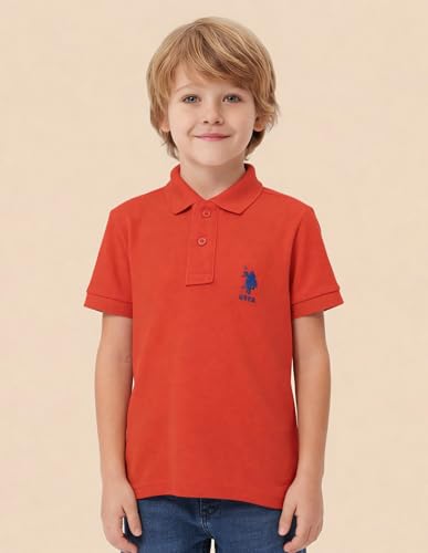 Image of U.S. Polo ASSN. Kids Polo T Shirt for Boys - 100% Cotton, Embroidered Logo, Kids Polo T Shirt for Boys