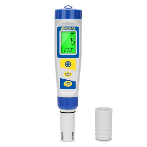 UIUZMAR Digital Chlorine and pH Tester for Hot Tub, Electronic Salt Water Pool pH and Chlorine Salinity Tester, 7 in 1 pH ORP Chlorine Salinity EC TDS Temp Tester for Spa, Aquarium, Koi Pond
