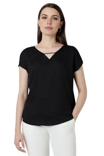 Image of Van Heusen Women's Polyester Regular Fit V-Neck Formal Top