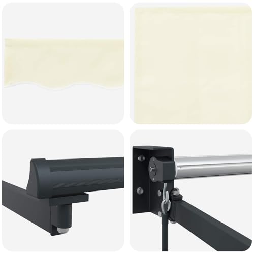 Auvent rétractable 4x2m résistant intempéries en aluminium - 7