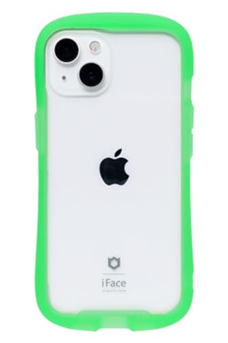 iFace Reflection Neo iPhone 13 ケース クリア 強化ガラス (クリアグリーン)【アイフェイス アイフォン 13 カバー 透明 耐衝撃 米国MIL規格取得 ストラップホール付き ネオンカラー 蛍光】