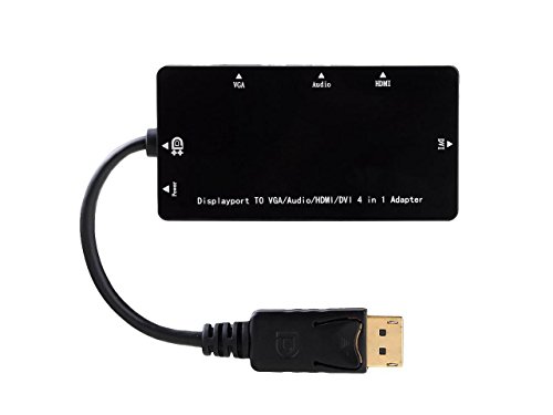 Adaptador 4 en 1 DisplayPort macho a DVI HDMI VGA audio hembra miniatura 2