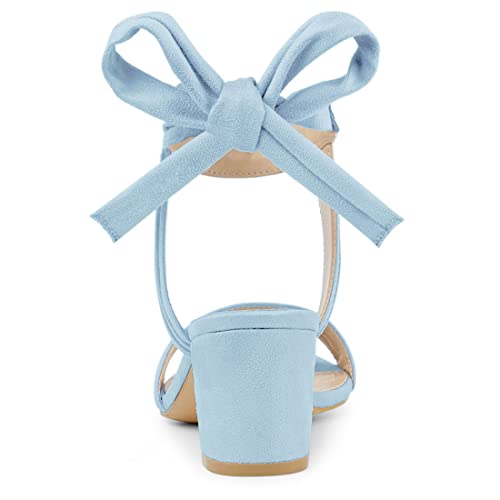 Image of Allegra K Women's Open Toe Ankle Tie Back Block Heels Sandals