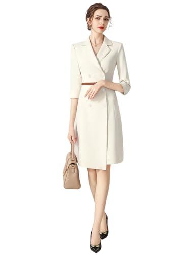Blazer femme manches 3/4 veste de costume mariage et veste de banquet double boutonnage chic