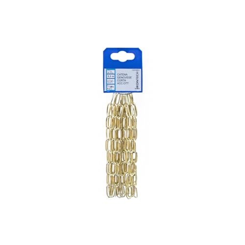Catena pretagliata genovese, catena a maglia presaldata in acciaio, ricambio robusto e durevole,indicata per bigiotteria, decorazione, hobbystica, usi domestici, non per sollevamento(Ø 2 mm.,Corta)