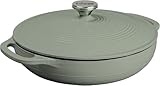 Moisture-Locking Lid: The Lodge Essential Enamel Braiser features a moisture-locking design ideal for broiling, braising, baking, or roasting Heat-Retaining Even Performance: This heavy-duty, heat-retaining cookware delivers even heat distribution fo...