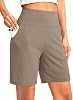 Shorts largos tipo bermuda para mujer G Gradual con bolsillos, 9"/7"/5", de cintura alta, para caminar y hacer ejercicio 7