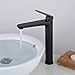Kelelife Grifo Monomando para Lavabo de Baño, Negro Mate (Alto)