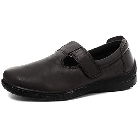 Mod Comfys LINA Ladies T-Bar Velcro Padded Shoes Black UK 7 Cover