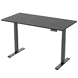 Distribuidor alemán. E.For.U Escritorio de Altura Ajustable (Motor Dual, Negro), Estructura de Mesa Regulable en Altura, 2 Motores, telescopio de 2 Posiciones, con Control de Memoria (160 x 80 cm, Negro + Negro)