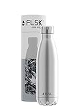 FLSK Original Stainless Steel Drinking Bottle • Suitable for Carbonated Drinks • Vacuum insulated Bottle • Keeps beverages Hot for 18 hours and Cold for 24 hrs • BPA-free and Rustproof