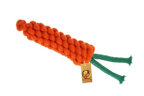 Image of Foodie Puppies Durable Dog Chew Plush Rope Puppy Dental Teething Cleaning Chewing Molar Cotton Knot Clean Teeth Healthy Chew Fun Toy for Puppies (Color May Vary) (Carrot)