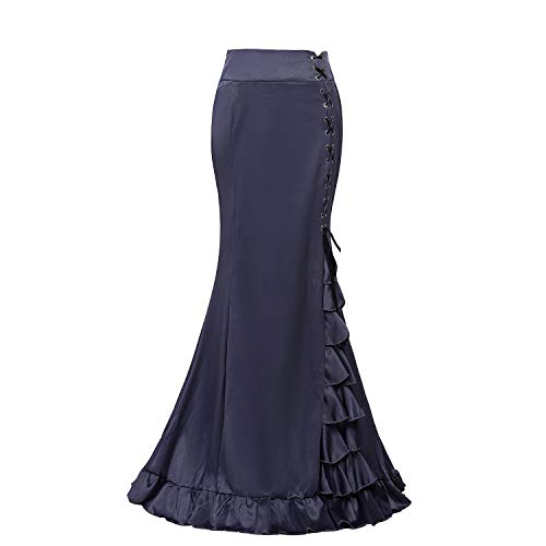 Women's Halloween Skirt Evening Party Victorian Steampunk Ruffled Fishtail Mermaid Skirt