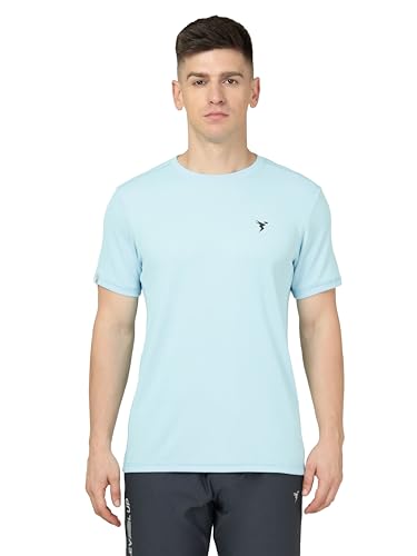 Image of TECHNOSPORT Men's Slim Fit Polyester Activewear Sports T-Shirt with Moisture-Wicking Comfort for Workout, Running & Gym