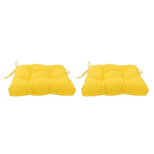 Image of QILLOWAY Indoor /Outdoor Square Seat Patio Cushion -2count,19-Inches (Yellow)