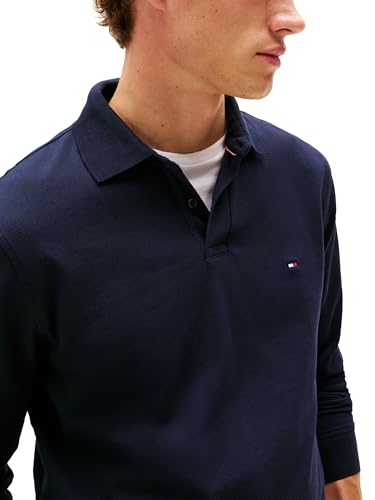 Tommy Hilfiger mens Long Sleeve Polo Shirts in Regular Fit With Stretch and Organic Pique Cotton2