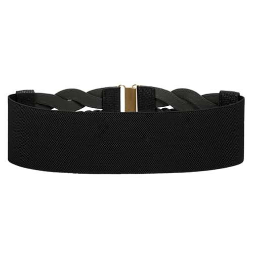 Women's Stretchy Wide Belt - 3 Inch Elastic Waistband, Vintage Style, Adjustable Fit for Dresses & Skirts2