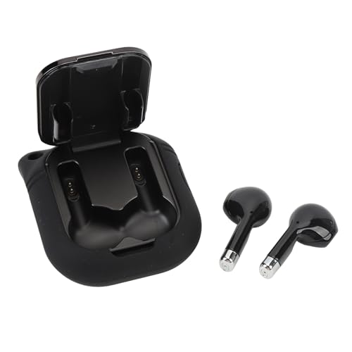 Naroote Reloj Inteligente 2 en 1 con Auriculares, Pantalla Táctil HD de 2,01 Pulgadas, Bluetooth, Llamada de Música, Reloj Deportivo para, Hombres y Mujeres, Aleación de Zinc (Silicona Negra)