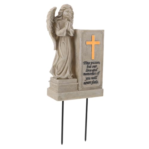 TOYANDONA Adornos De Ángel Vintage Decoración De Querubines Maceta para Tumba con Púas Jarrón Conmemorativo para Cementerio para Jardín y Tumbas