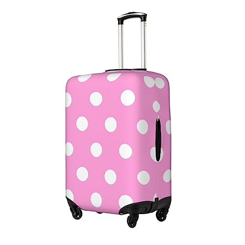 Pink Polka Dots Luggage Cover Washable Stretch Suitcase Protector Anti-Scratch Travel Luggage Sleeve Elastic Baggage Cover Fits 18-32 Inch2