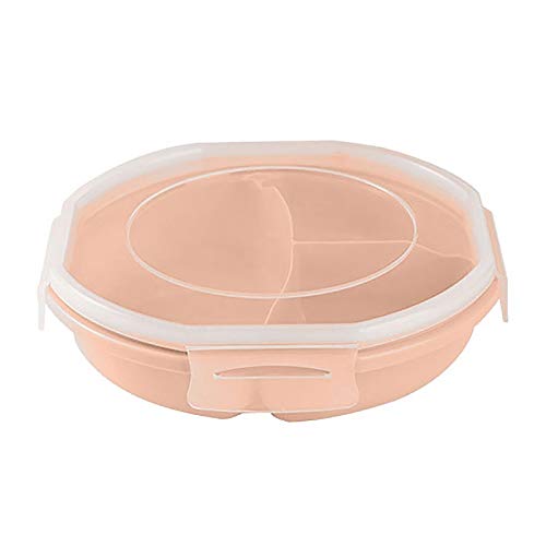 pudełko na lunch, Lunch Box dla dorosłych szczelny 3-komorowy wielokrotnego użytku pojemnik na lunch naczynia przechowywanie żywności(Roze)