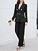 Casly Lamiit Pants Suit for Women Dressy Casual Black Blazer Business Formal Outfits Long Sleeve Fall Matching Office Interview Work Sets S