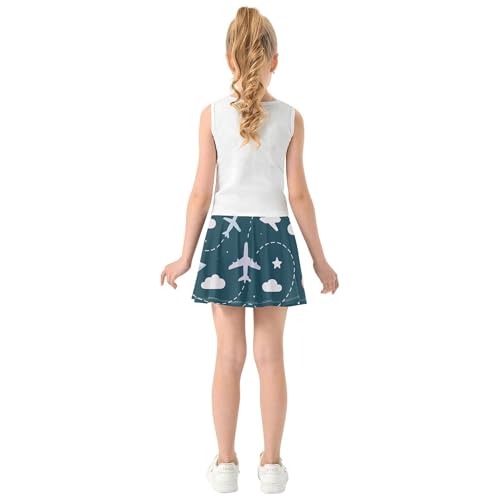 Tennis Skirt for Girls with Shorts Flowy Little Girls Skirt Kids Cheer Skirt with Pockets4