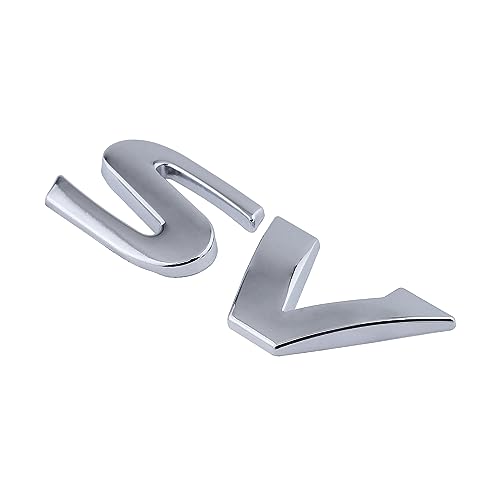 Image of 1PC SV Emblem for Car Decoration Metal Badges 3D SV Sticker Decal Fender Sticker Badges Nameplate Easy Installation for Car /SUV /Truck (Silver)