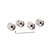 FAVOMOTO 4pcs Flat Aluminum Alloy Control Knobs for Electric Bass Guitar Volume Tone Replacement Knobs Design for Shaft Import Pots Silver