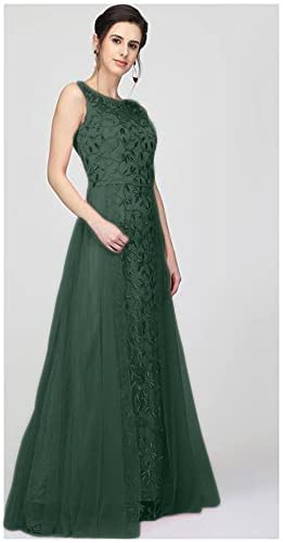 Patlani Women's Net Embroidery Aline-Flered Gown Dress For Women Full Stitched Gown Ready To Wear.(All Over-Green-M)
