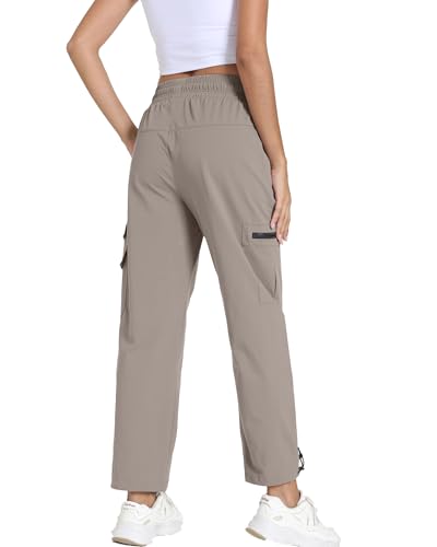 Image of Women's Joggers with Pockets, Hiking Cargo Water Resistant Lightweight Pants for Women Workout Athletic Travel Camping