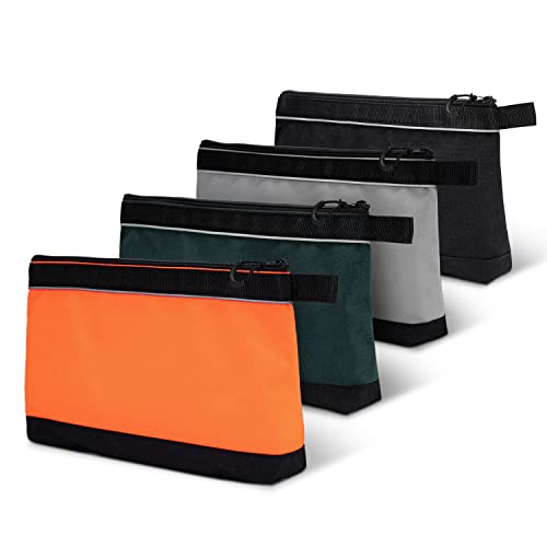 Wisepro 4 Pack Zipper Tool Pouch，Heavy Duty Small Tool Bag,Waterproofutility Tools Pouches , Multi Durable Storage Organizer #TOP20