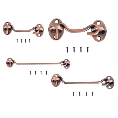 Zilimontt Serratura a gancio e occhiello in acciaio inox, resistente, resistente alla ruggine, per porte scorrevoli, recinzioni in legno, armadi, persiane, finestre, (10,2 cm)