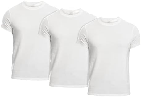 Cleocotton Mens Crew Neck T-Shirt, Undershirt White Color (3 Pack) | XX-Large