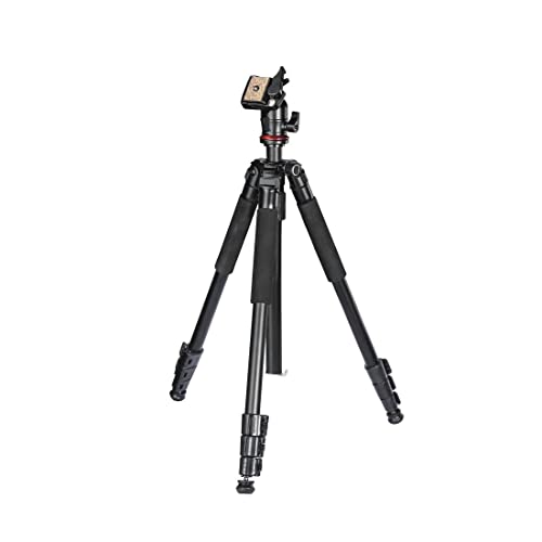 Image of Hama 163 inch Tripod with Ball Head & Leveling Device, Aluminum Tripod, Photo Tripod for SLR /DSLR and System Cameras, Maximum Operating Height: 5.34 Feet. with Load Capacity 4Kg.