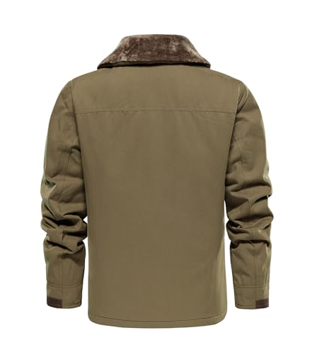 INVACHI Men's Winter Jacket with Multi Pockets Thick Thermal Fleece Lined Coat Work Cargo Jacket for Men4