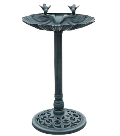 AISITIN Bebedero para pájaros con fuente solar de 2,5 W, espacio de alimentación con 2 decoraciones para pájaros, decoración de jardín/balcón, bebedero para pájaros, bebedero para baño, balcón