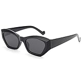 livho Polarized Cat Eye Sunglasses for Women Men, Retro Fashion Sun Glare Glasses-UV Protection (Bright Black)