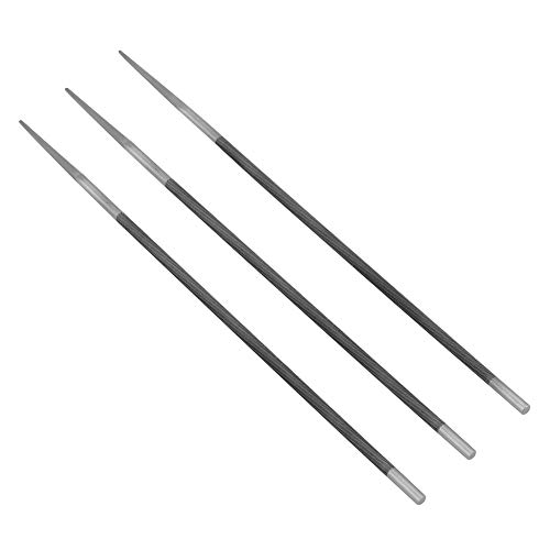 SIXRUN Affûteuse de Limes de Tronçonneuse en Acier à Roulement Rond pour Le Travail du Bois, avec Une dureté élevée et Une Lisse, Ensemble de 3 Affûteuses de Limes à Chaîne de 3/16 pour Le Travail