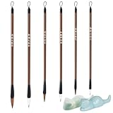 8Pcs Chinese Calligraphy Brushes Set Sumi Brush with Cute Cat Pen Holder Watercolor Brushes Paint Brushes for Beginners