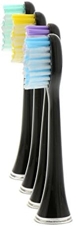 GS25093-0204 Replacement Brushes for Crystal Care Professional Sonic Toothbrush, Black (Pack of 4)