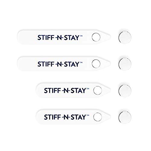 Wurkin Stiffs Stiff-N-Stay Plastic Magnetic Collar Stays in storage tin - 2 Pair