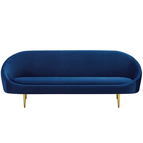 Modway Sublime Channel Tufted Curve Back Performance Velvet Sofa In Navy #TOP3
