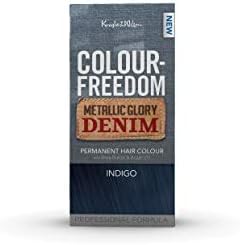 Colour Freedom Metallic Permanent Black Conditioning Hair Dye. Infused with Shea Butter and Argan Oil for Ultra Glossy Conditioned Hair. 100% grey coverage. By Knight & Wilson,package may vary