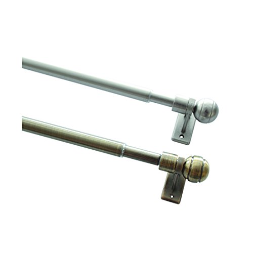 GARDINIA Tringle à Rideau De Café Meran Laiton Antique – Extensible 80-140 Cm – Fixation Murale Incluse