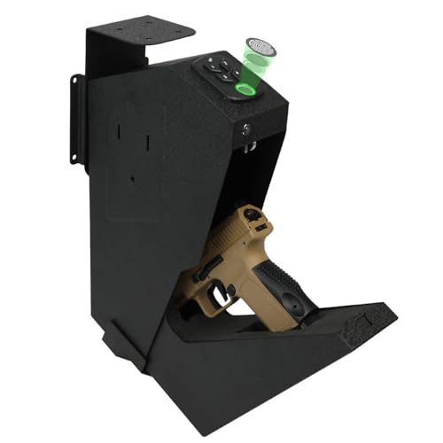 Caja Fuerte para Pistolas, Caja Fuerte biométrica para Armas con Tres Formas de Acceso rápido a Huellas Dactilares, contraseñas y Llaves, Caja Fuerte para Pistolas para 1 Pistola para el hogar