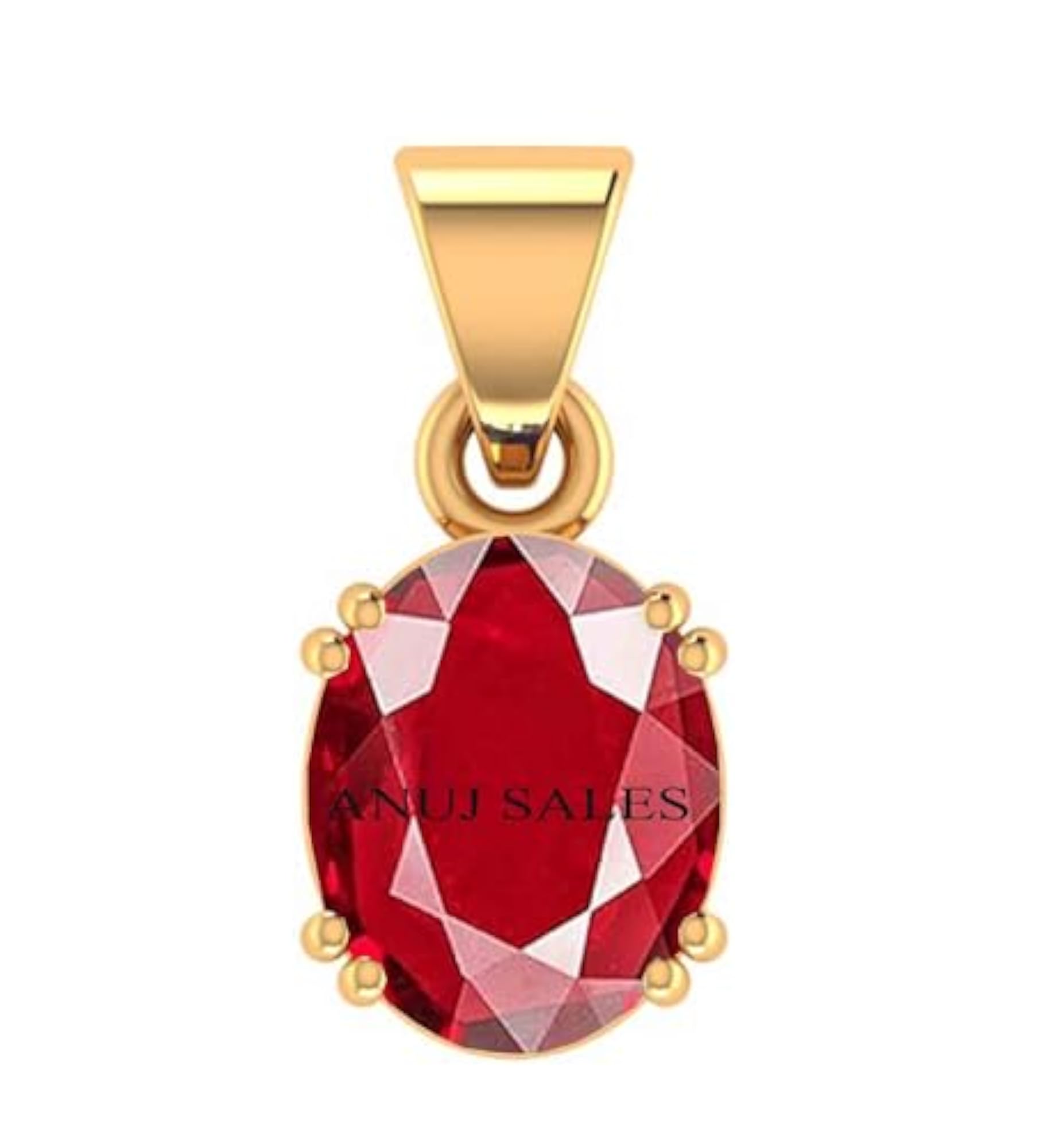 Certified Burma Ruby Gold Plated Pendant Locket for Men & Women